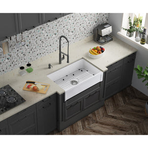 Kaolin 30-Inch Fireclay Farmhouse Kitchen Sink