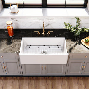 Kaolin 33-Inch Fireclay Farmhouse Kitchen Sink