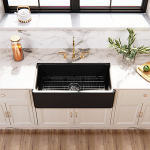 Kaolin 33-Inch Fireclay Farmhouse Kitchen Sink