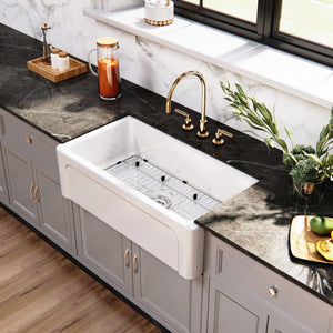 Kaolin 33-Inch Fireclay Farmhouse Kitchen Sink