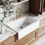 Kaolin 34-Inch Fireclay Farmhouse Kitchen Sink