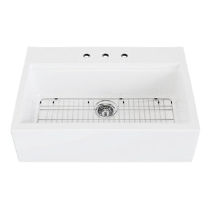 Kaolin 34-Inch Fireclay Farmhouse Kitchen Sink