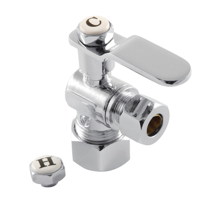 Whitaker 5/8-Inch O.D. Comp x 3/8-Inch O.D. Comp Quarter-Turn Angle Shut-Off Valve