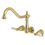 Heritage Two-Handle 3-Hole Wall Mount Tub Faucet
