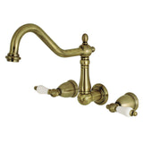 Heritage Two-Handle 3-Hole Wall Mount Tub Faucet