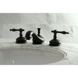 Heritage Two-Handle 3-Hole Deck Mount Widespread Bathroom Faucet with Brass Pop-Up