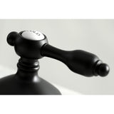 Tudor Two-Handle 3-Hole Deck Mount Widespread Bathroom Faucet with Brass Pop-Up Drain