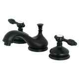 Tudor Two-Handle 3-Hole Deck Mount Widespread Bathroom Faucet with Brass Pop-Up Drain