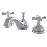 Essex Two-Handle 3-Hole Deck Mount Widespread Bathroom Faucet with Brass Pop-Up