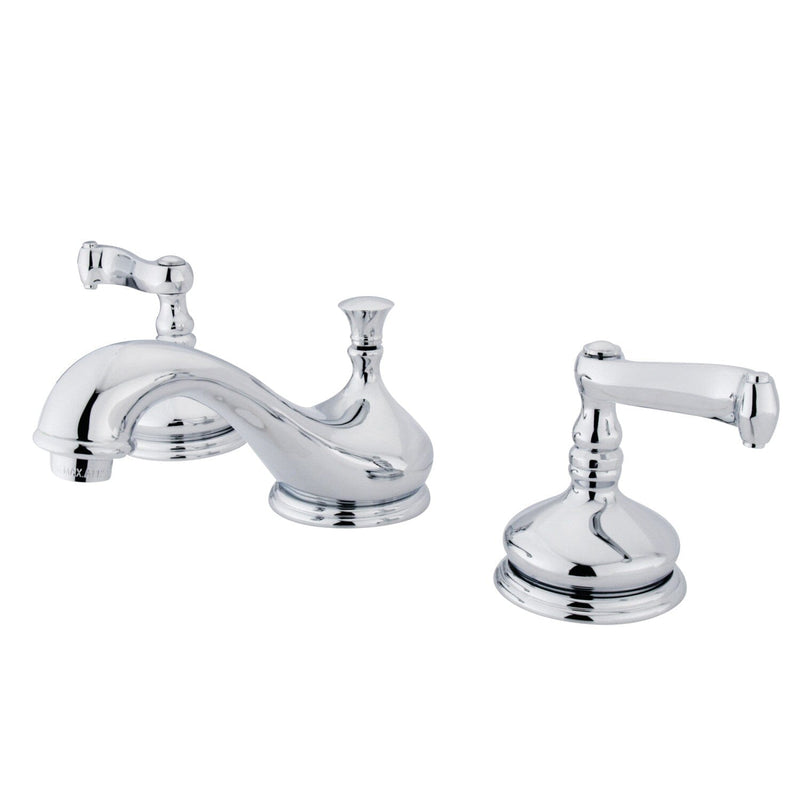 Two-Handle 3-Hole Deck Mount Widespread Bathroom Faucet with Brass Pop-Up
