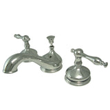 Heritage Two-Handle 3-Hole Deck Mount Widespread Bathroom Faucet with Brass Pop-Up