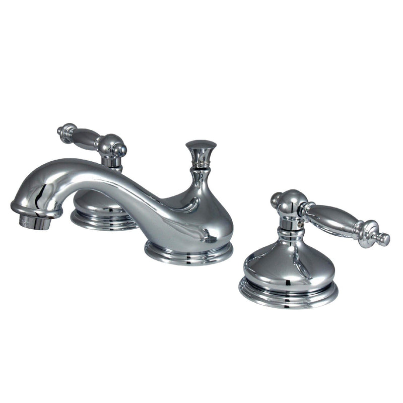 Heritage Two-Handle 3-Hole Deck Mount Widespread Bathroom Faucet with Brass Pop-Up