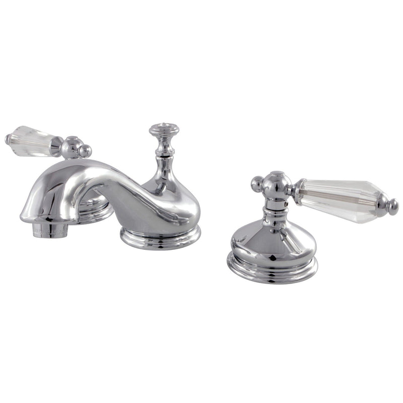 Wilshire Two-Handle 3-Hole Deck Mount Widespread Bathroom Faucet with Brass Pop-Up