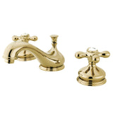 Heritage Two-Handle 3-Hole Deck Mount Widespread Bathroom Faucet with Brass Pop-Up Drain