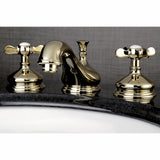 Essex Two-Handle 3-Hole Deck Mount Widespread Bathroom Faucet with Brass Pop-Up