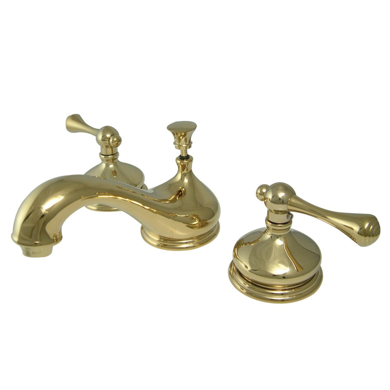 Vintage Two-Handle 3-Hole Deck Mount Widespread Bathroom Faucet with Brass Pop-Up