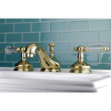 Wilshire Two-Handle 3-Hole Deck Mount Widespread Bathroom Faucet with Brass Pop-Up