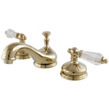 Wilshire Two-Handle 3-Hole Deck Mount Widespread Bathroom Faucet with Brass Pop-Up