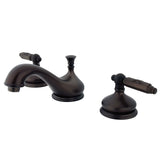 Georgian Two-Handle 3-Hole Deck Mount Widespread Bathroom Faucet with Brass Pop-Up