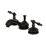 Heritage Two-Handle 3-Hole Deck Mount Widespread Bathroom Faucet with Brass Pop-Up