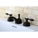 Tudor Two-Handle 3-Hole Deck Mount Widespread Bathroom Faucet with Brass Pop-Up Drain