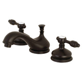 Tudor Two-Handle 3-Hole Deck Mount Widespread Bathroom Faucet with Brass Pop-Up Drain