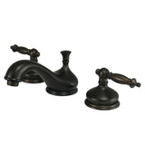 Heritage Two-Handle 3-Hole Deck Mount Widespread Bathroom Faucet with Brass Pop-Up