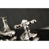 Heritage Two-Handle 3-Hole Deck Mount Widespread Bathroom Faucet with Brass Pop-Up Drain