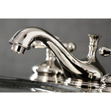 Heritage Two-Handle 3-Hole Deck Mount Widespread Bathroom Faucet with Brass Pop-Up Drain