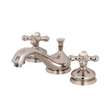 Heritage Two-Handle 3-Hole Deck Mount Widespread Bathroom Faucet with Brass Pop-Up Drain