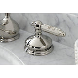 Georgian Two-Handle 3-Hole Deck Mount Widespread Bathroom Faucet with Brass Pop-Up