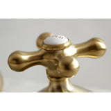Heritage Two-Handle 3-Hole Deck Mount Widespread Bathroom Faucet with Brass Pop-Up Drain