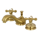 Heritage Two-Handle 3-Hole Deck Mount Widespread Bathroom Faucet with Brass Pop-Up Drain