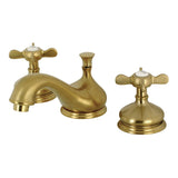 Essex Two-Handle 3-Hole Deck Mount Widespread Bathroom Faucet with Brass Pop-Up