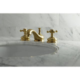 Vintage Two-Handle 3-Hole Deck Mount Widespread Bathroom Faucet with Brass Pop-Up