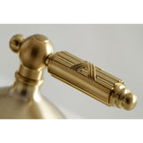 Georgian Two-Handle 3-Hole Deck Mount Widespread Bathroom Faucet with Brass Pop-Up