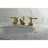Heritage Two-Handle 3-Hole Deck Mount Widespread Bathroom Faucet with Brass Pop-Up