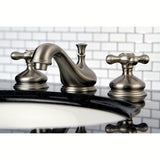 Heritage Two-Handle 3-Hole Deck Mount Widespread Bathroom Faucet with Brass Pop-Up Drain