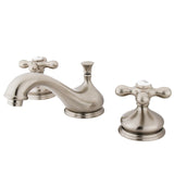 Heritage Two-Handle 3-Hole Deck Mount Widespread Bathroom Faucet with Brass Pop-Up Drain