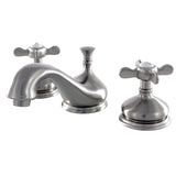 Essex Two-Handle 3-Hole Deck Mount Widespread Bathroom Faucet with Brass Pop-Up