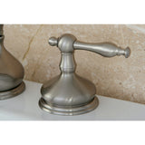 Heritage Two-Handle 3-Hole Deck Mount Widespread Bathroom Faucet with Brass Pop-Up