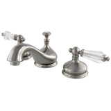 Wilshire Two-Handle 3-Hole Deck Mount Widespread Bathroom Faucet with Brass Pop-Up