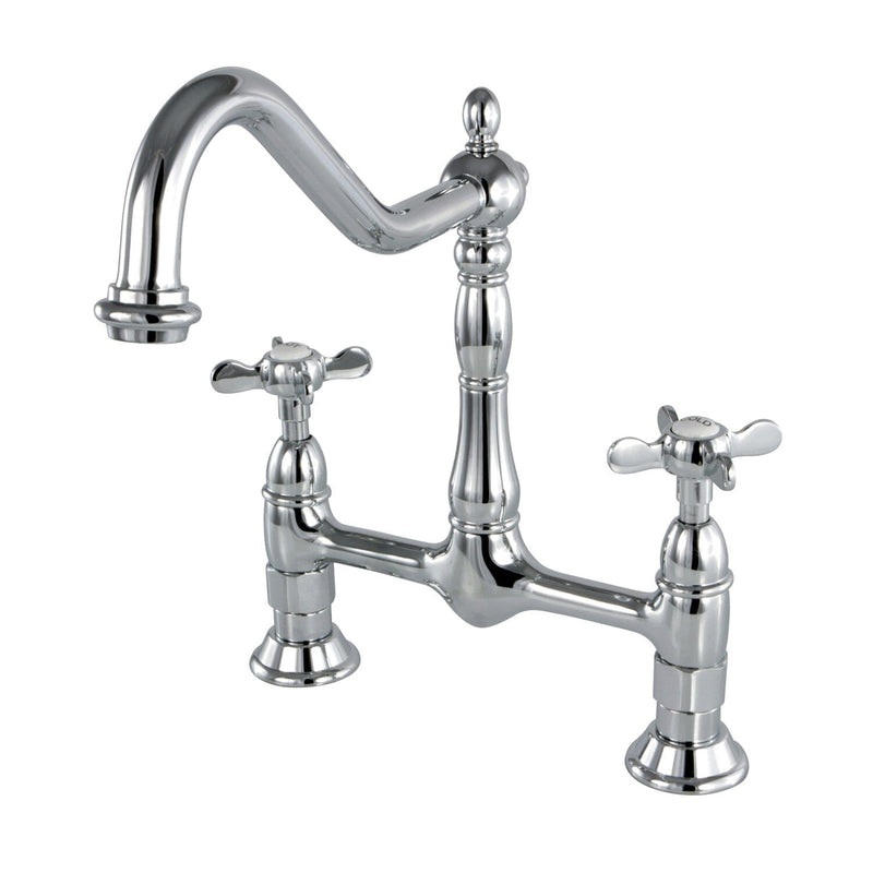 Essex Two-Handle 2-Hole Deck Mount Bridge Kitchen Faucet