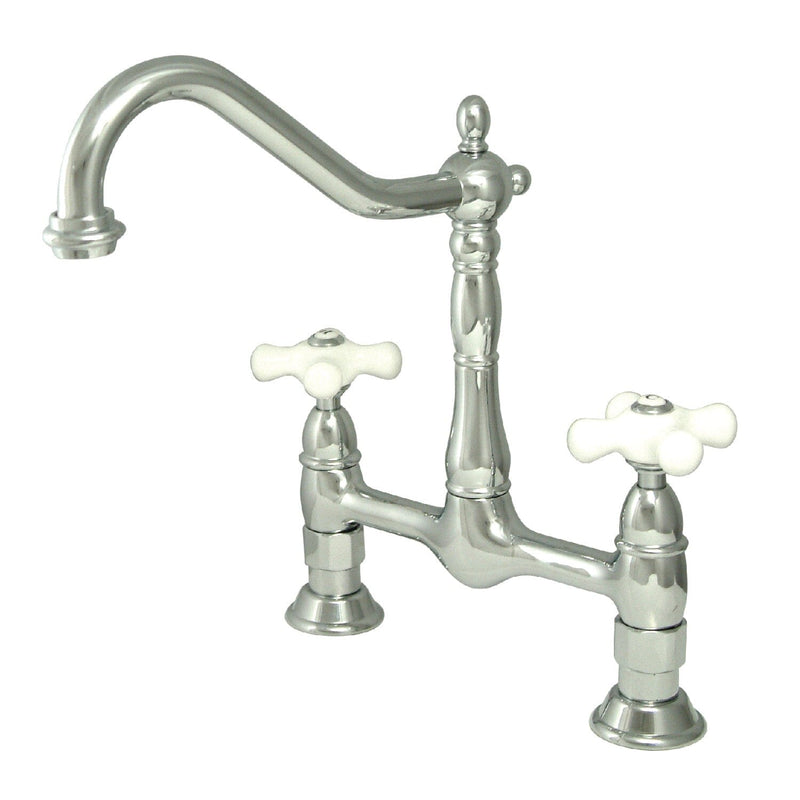 Heritage Two-Handle 2-Hole Deck Mount Bridge Kitchen Faucet
