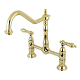 Heritage Two-Handle 2-Hole Deck Mount Bridge Kitchen Faucet