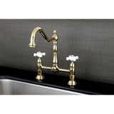 Heritage Two-Handle 2-Hole Deck Mount Bridge Kitchen Faucet