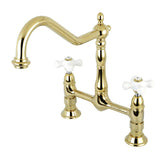 Heritage Two-Handle 2-Hole Deck Mount Bridge Kitchen Faucet