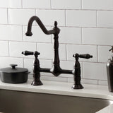 Heritage Two-Handle 2-Hole Deck Mount Bridge Kitchen Faucet