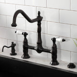 Heritage Two-Handle 2-Hole Deck Mount Bridge Kitchen Faucet