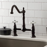 Heritage Two-Handle 2-Hole Deck Mount Bridge Kitchen Faucet